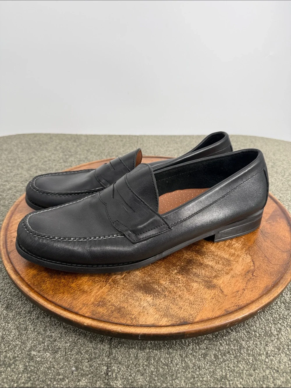 GH Bass Shoes Mens 13 D Black Leather Martin Penny Loafer Slip On Casaual